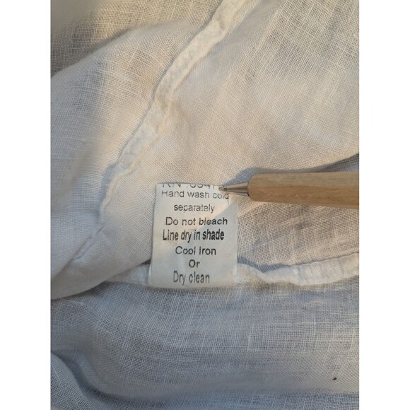 Valentina Naldi White Linen Crochet Lace Boho Dress Women's Large‎ - Picture 9 of 9